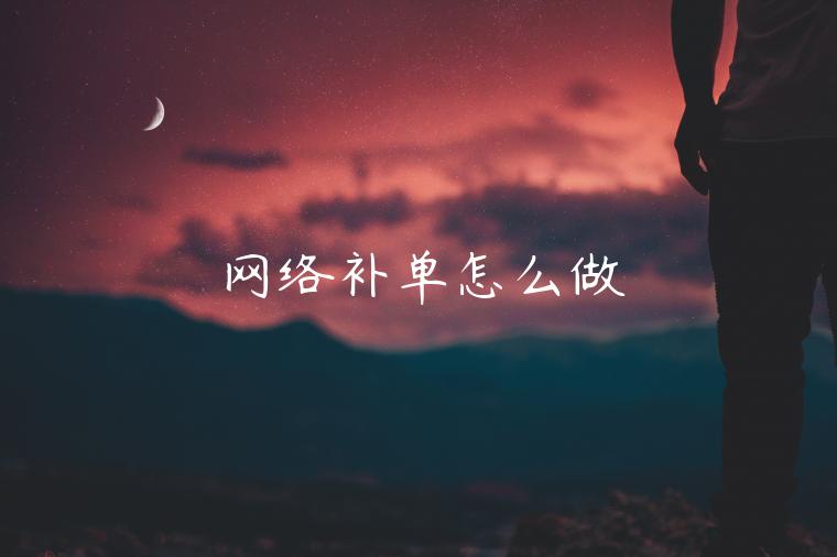 網(wǎng)絡(luò)補(bǔ)單怎么做